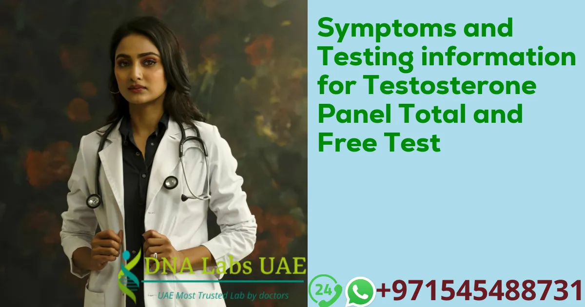 Symptoms and Testing information for Testosterone Panel Total and Free Test