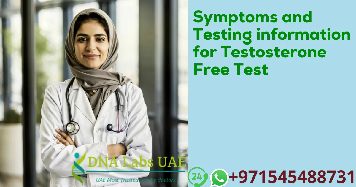 Symptoms and Testing information for Testosterone Free Test