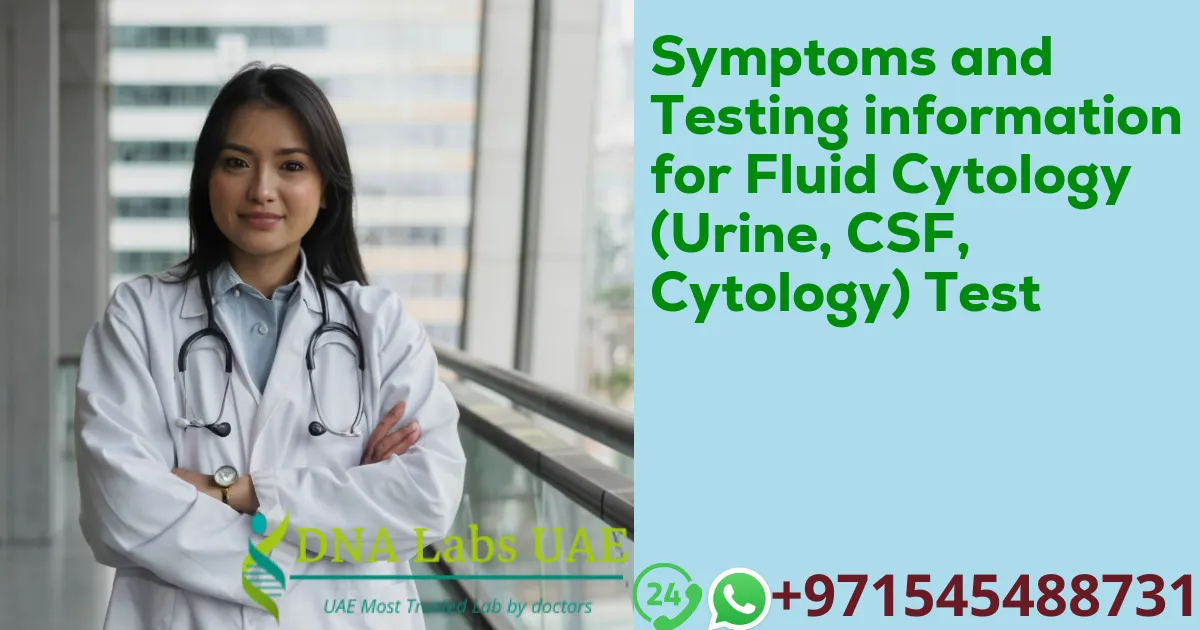 Symptoms and Testing information for Fluid Cytology (Urine